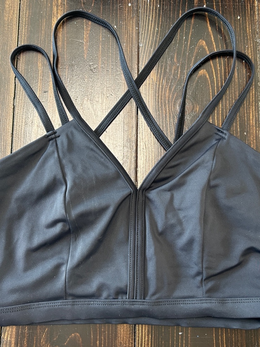 Black Cross-Back Sports Bralette - Unbranded